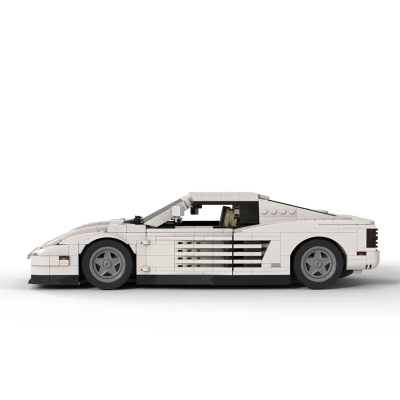 MOC-226197 branco novo supercar corrida blocos de construção modelo 1484 peças moc criativo menino crianças aniversário blocos de construção brinquedo presente