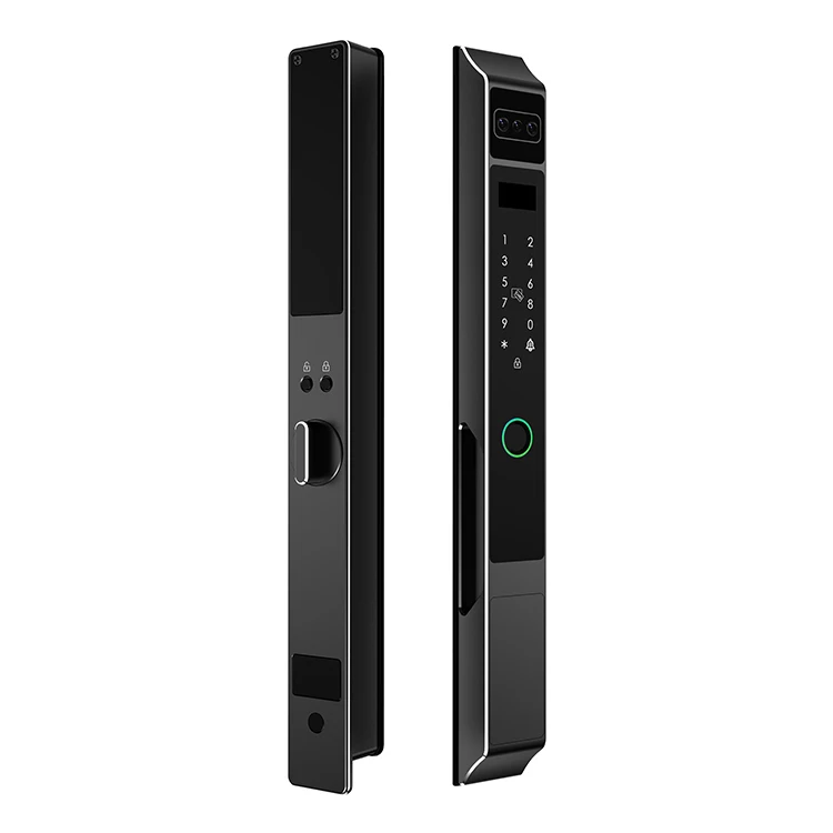 Automático Tuya Bloqueio Digital, Totalmente Estreito Bloqueio de Porta Deslizante, 3D Face Recognition, Inteligente À Prova D' Água Balanço Door Lock, IP65