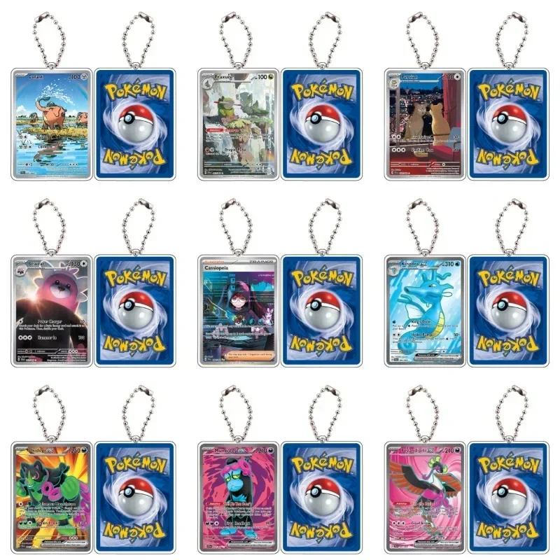 Pokemon Shrouded Fable SFA Cassiopeia Persian DIY Card Shape Acrylic Keychain Pendant Anime Classics Game Collection Toy Gift