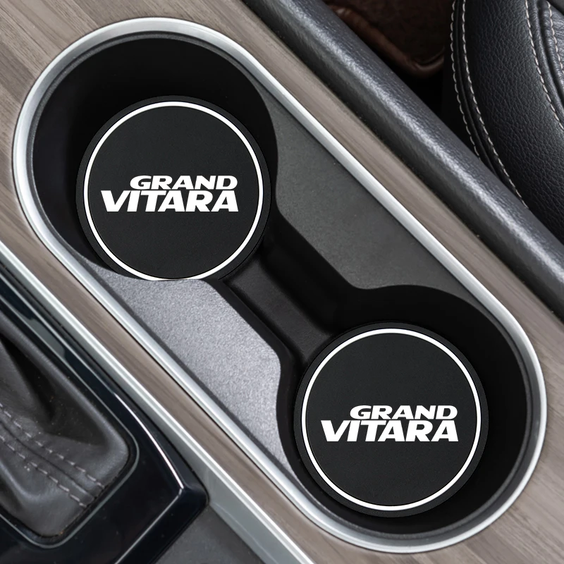 Posavasos antideslizantes para coche, alfombrilla para taza de agua y bebidas, alfombrilla antideslizante de Gel de sílice para accesorios de coche Suzuki Grand Vitara, 2 uds.