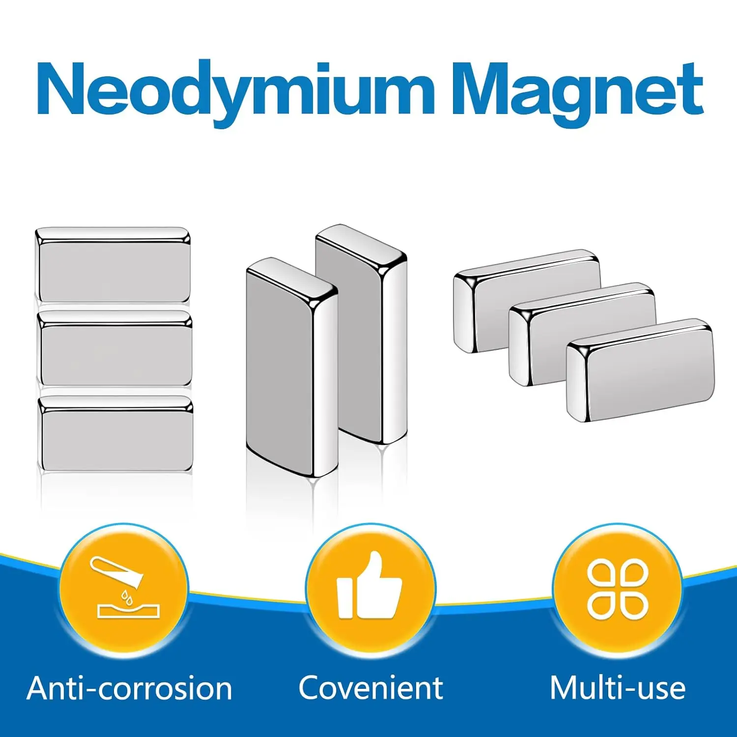 20-100 Stück Superstarke Magnete 10/15/20mm × 5/10mm × 3mm Blockmagnete Quadratische Magnete Kühlschrankmagnete für DIY – Detail 5