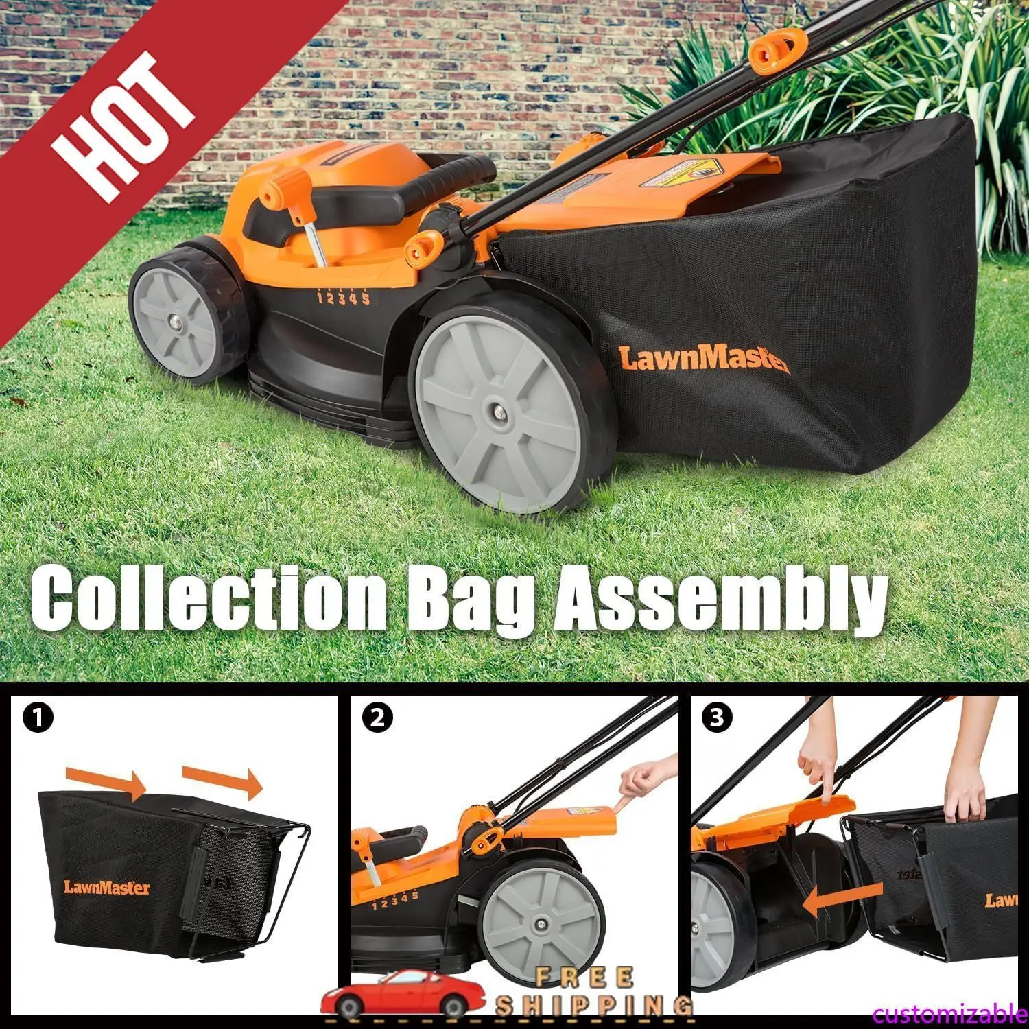 

Customizable MEB1216K Electric Lawn Mower 16-Inch 12AMP