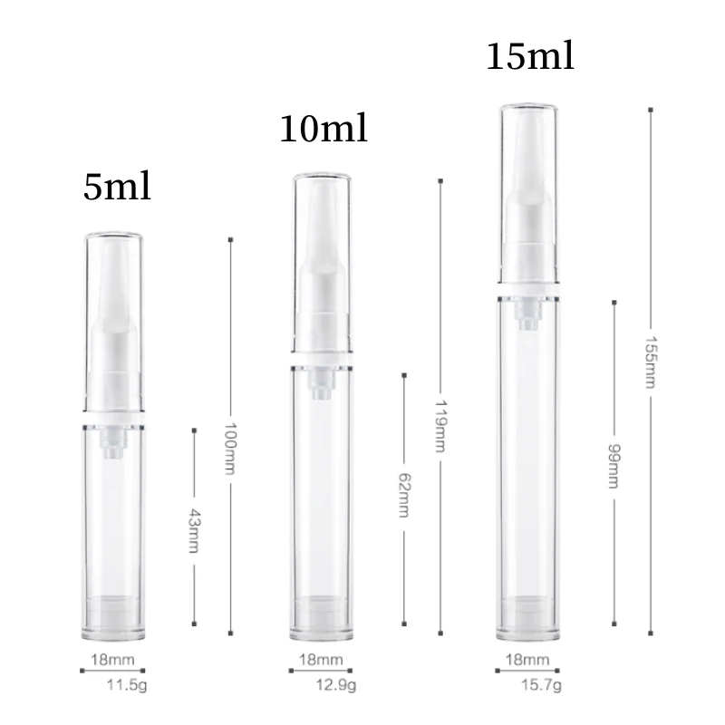 5/10/15Ml Vacuüm Flessenpers Vloeibare Foundation Lotion Oogcrème Lege Navulbare Fles Cosmetische Container Draagbare Make-Up Tool