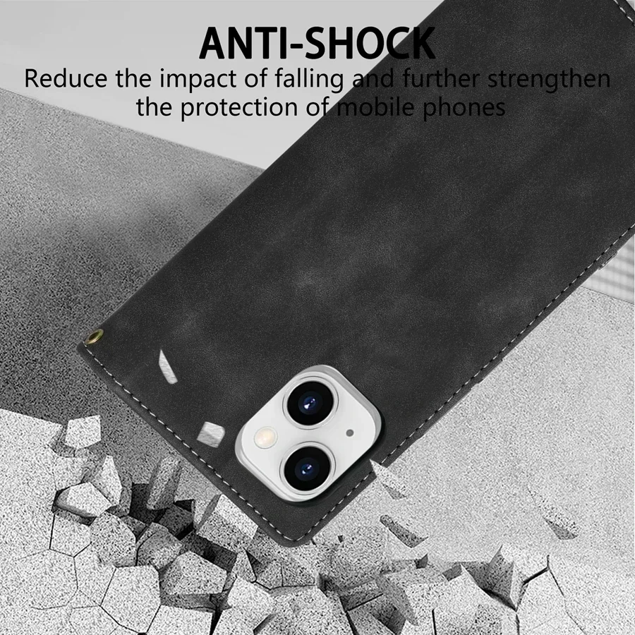 Wallet With Card Slot Photo Frame Support Magnetic Flip Leather Case For iPhone 15 Pro Max 14 Plus 13 Mini 12 11 Anti Drop Cover