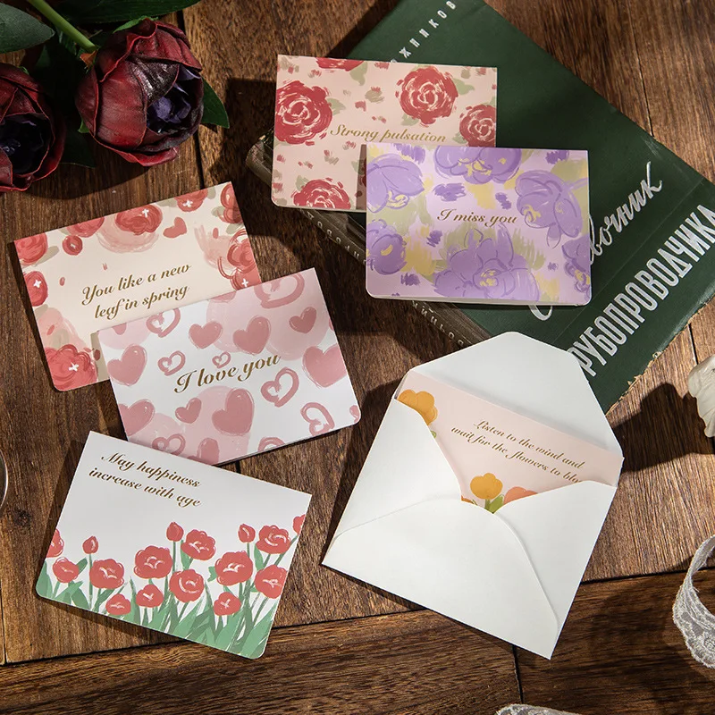 

10Pcs Thanksgiving Greeting Card with Envelope Gold-Embossed Watercolor Flowers Small Card for Florists Bakers and Birthday Gift