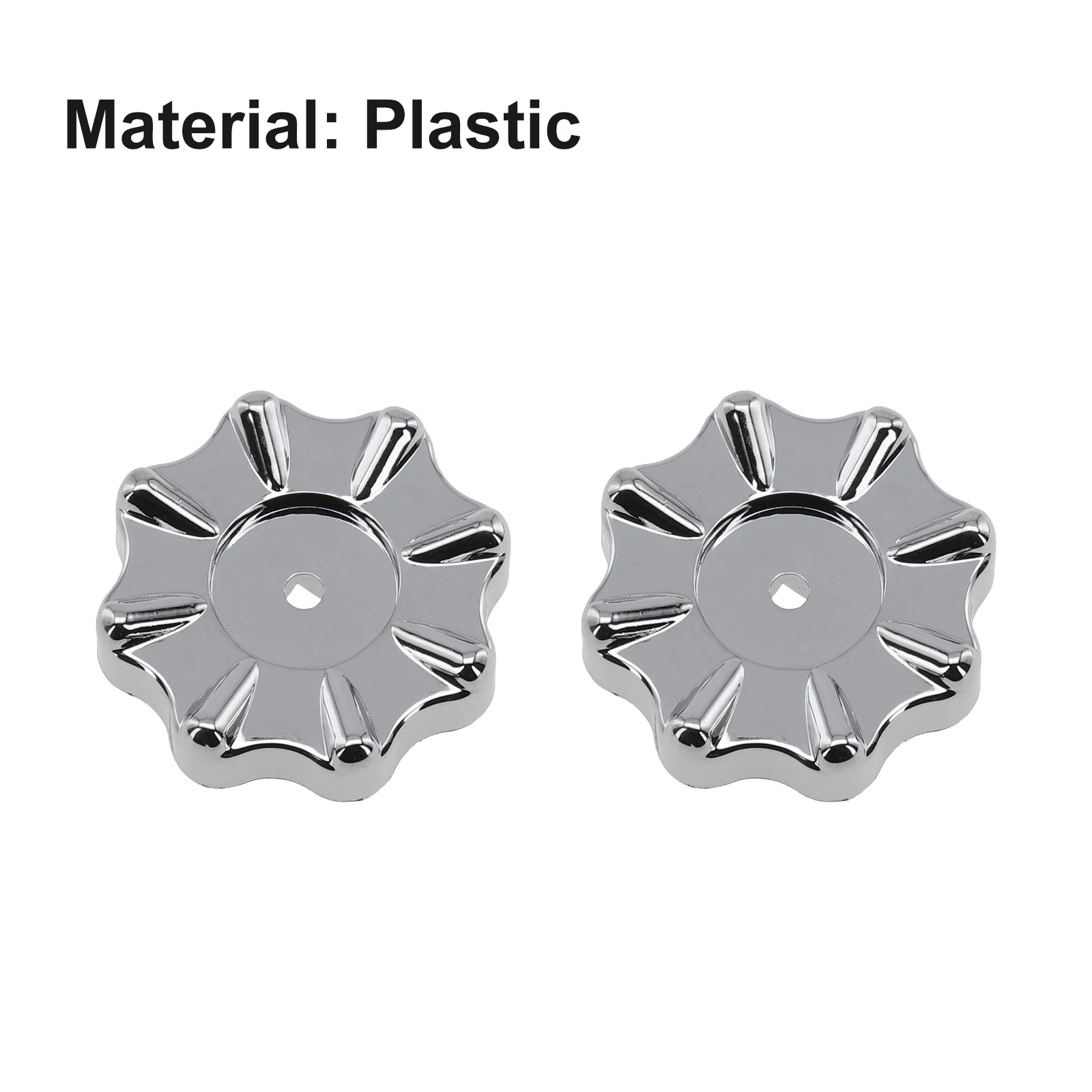 2pcs Knob Handles Silver 50mm Overall Dia Faucet Handles For Air Conditioner Knob Manifold Gauges Plastic Round