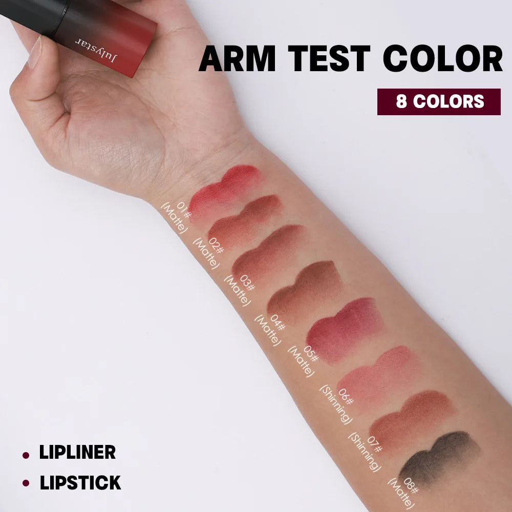 Rotatable Matte & Shimmer Lipstick Pen Easy To Apply Long‑lasting Waterproof Natural Lip Gloss Lip Makeup Cosmetics