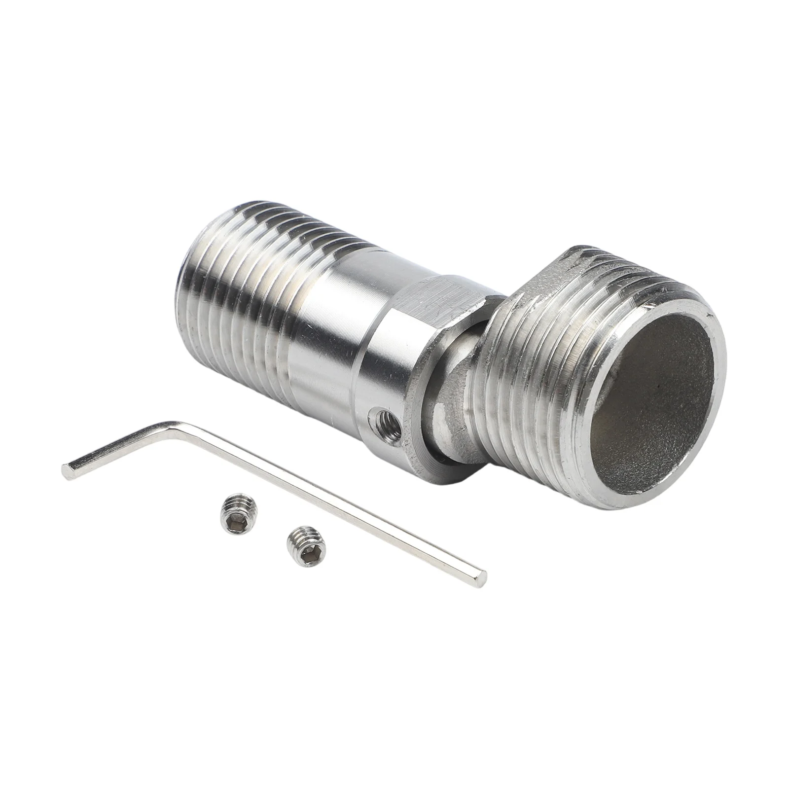 360 Degree Rotating Shower Arm Extension Elbow Adapter Brass Adjustable Length with Stainless Steel Construction