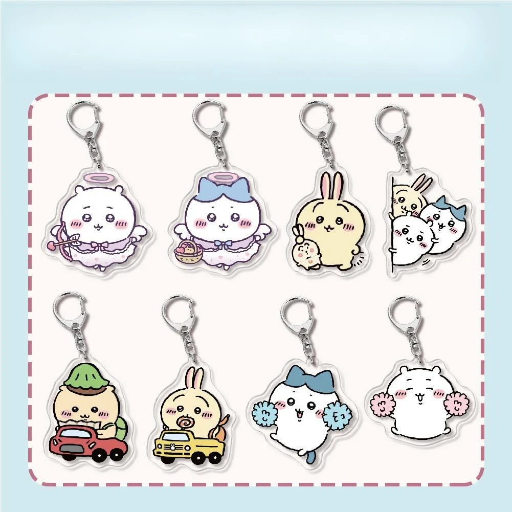 Anime Cartoon Peripheral Chiikawa Little Eight Acrylic Keychain Creative Jewelry Gift Toys Anime Cartoon Frind Kawaii Cute