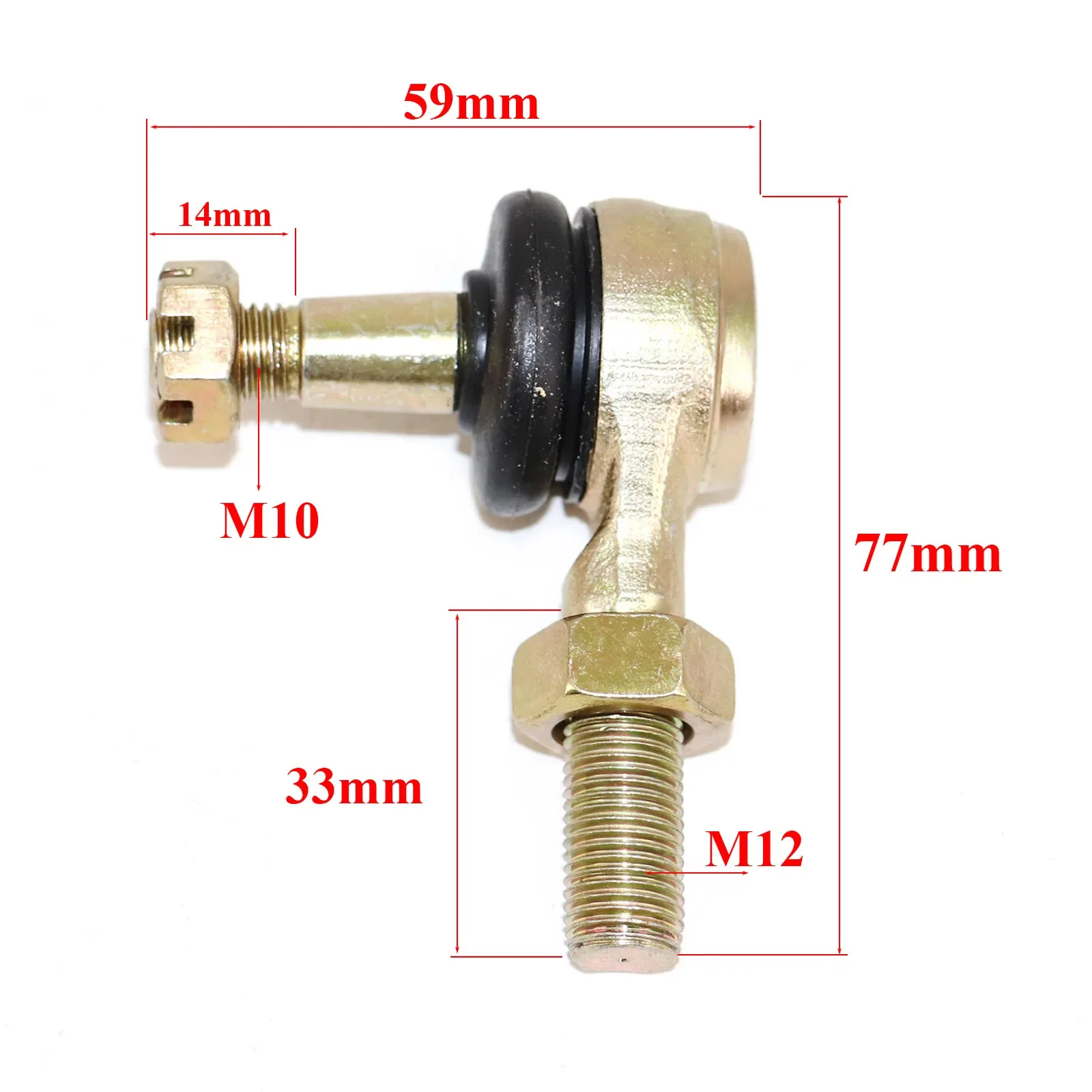 1 Pair M10*M12 Ball Joint Metal Tie Rod Taper Ball Joint For 50cc 70cc 90cc 110cc 125cc 150cc 200cc 250cc ATV Quad Quad