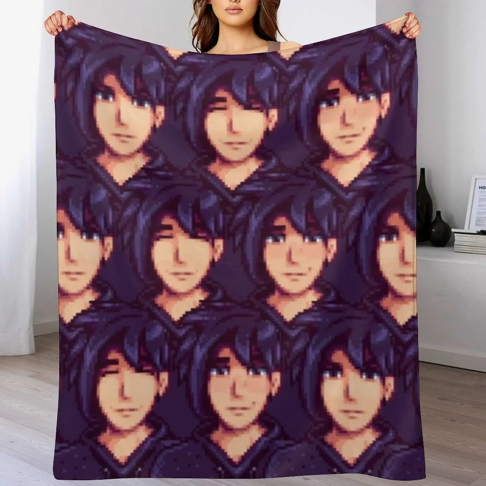 

Stardew Valley: Sebastian Throw Blanket Kid'S Cute Plaid Polar Shaggy Blankets