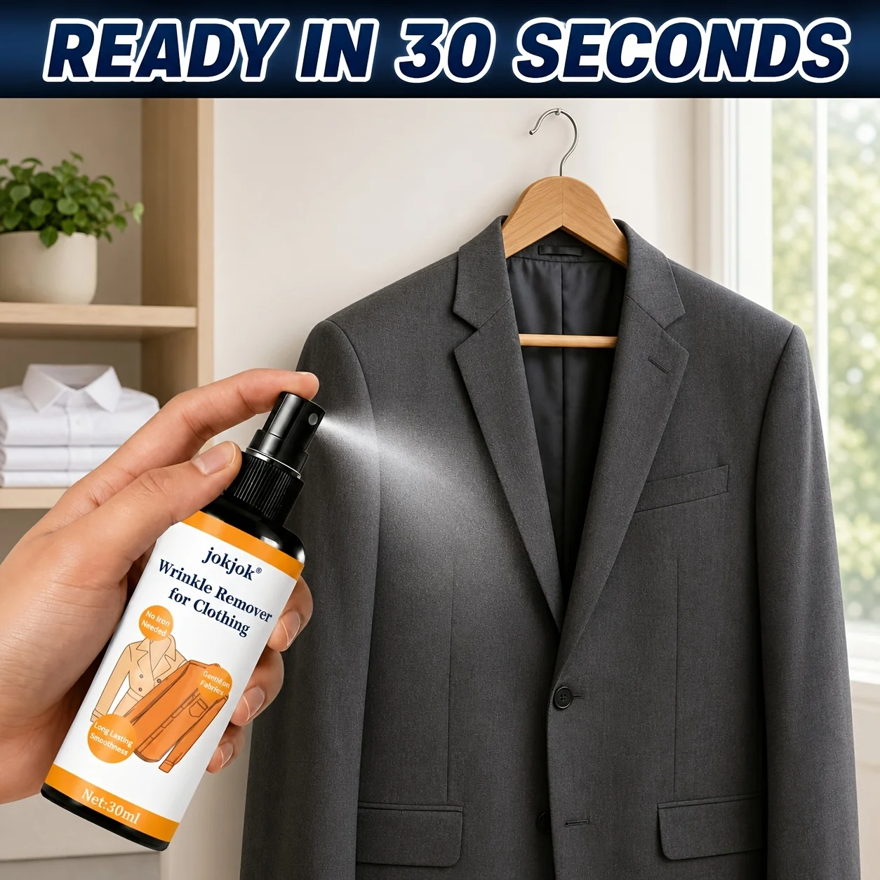 3-Pack Quick-Action Wrinkle-Remover Spray for Shirts Jackets Dresses Gentle Soft Fabric Care Lightweight Portable Travel Clothing Solution