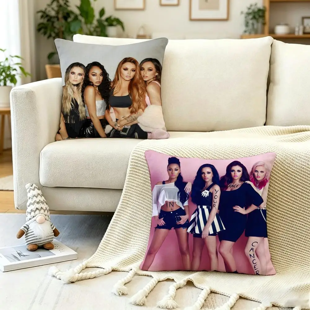 Singer L-Little Mix Cushion Cover Anti-dustmite Pillowcase Invisible zipper silky short plush Sofa cushion cover