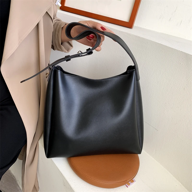 Bolso de mano de cuero suave para mujer, bandolera de gran capacidad, 2024, DG-113681024