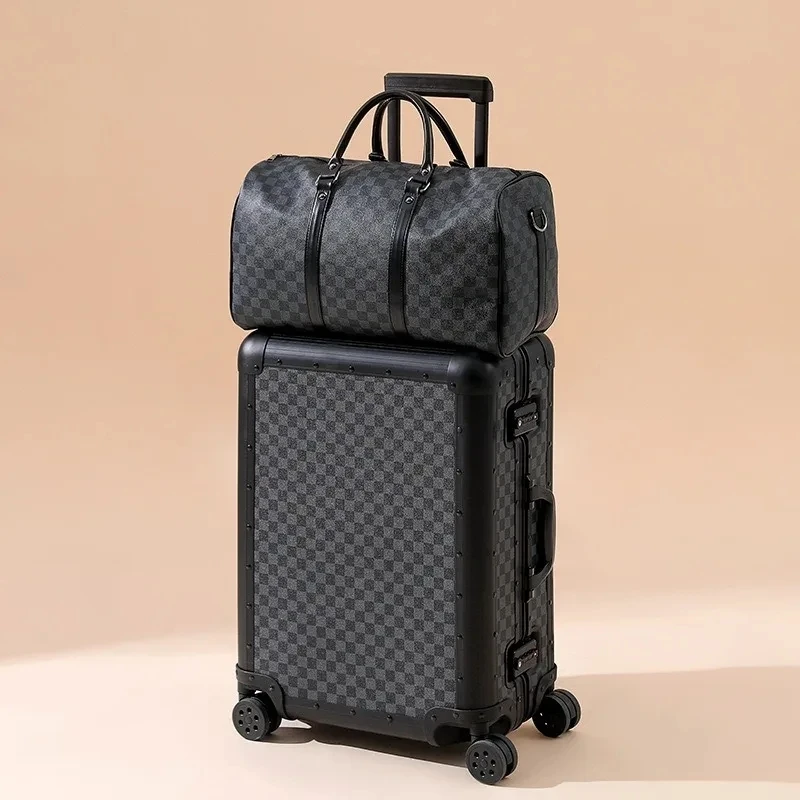 Zakelijke volledig aluminium magnesiumlegering kofferbagage 20-inch boarding reiskoffer universele wielen