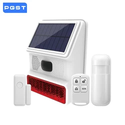 Wireless Outdoor Solar Siren Powered Strobe Sound Flash Waterproof Alarm Siren for 433MHz Wifi GSM Alarm System