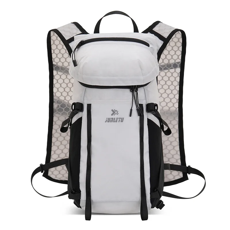 Reflective Strip Cycling Backpack Trail Running Hydration Vest Pack Hiking Bag with Trekking Pole 2L Water Bladder Compartment
