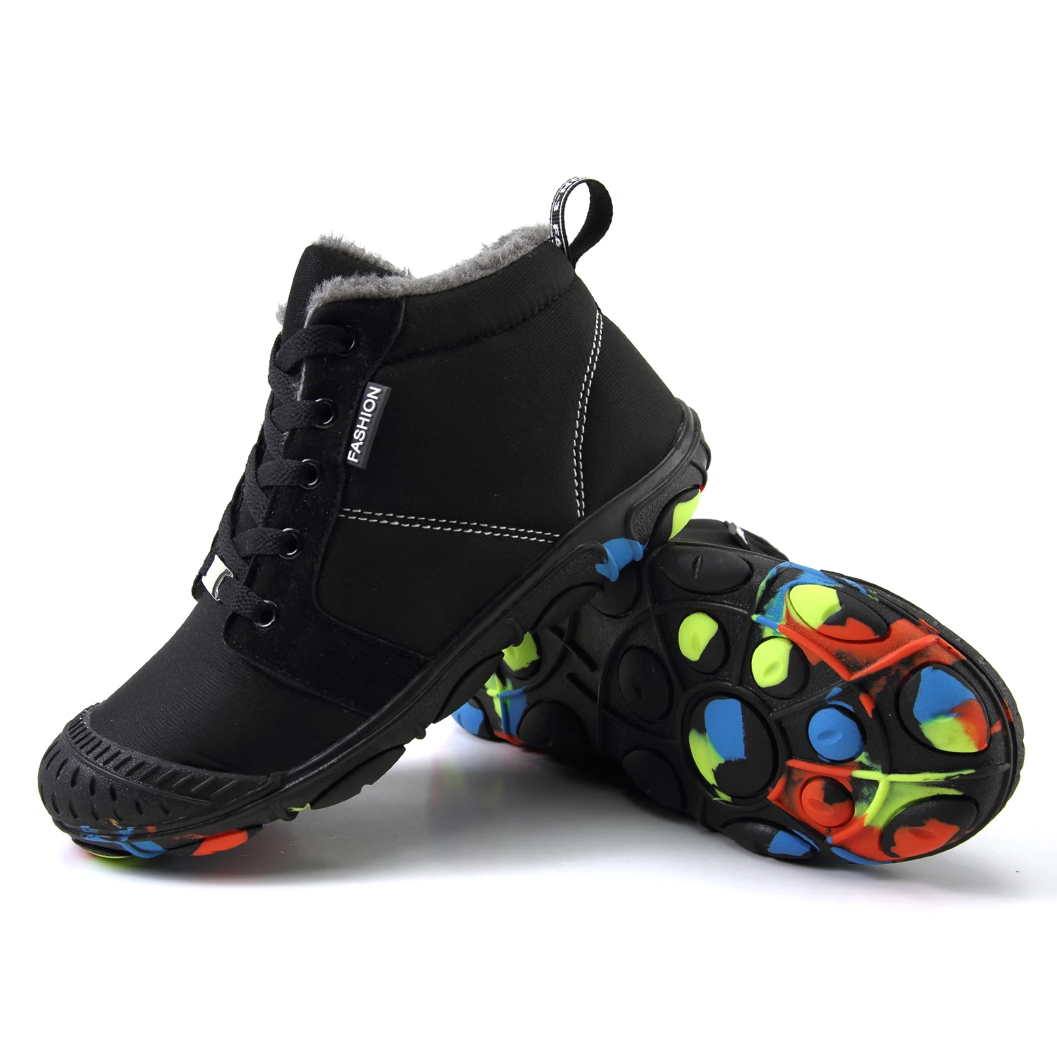 Bottes de neige en coton imperméables pour enfants, chaussures chaudes en peluche pour enfants, baskets de sport en plein air non ald, garçons et filles, hiver