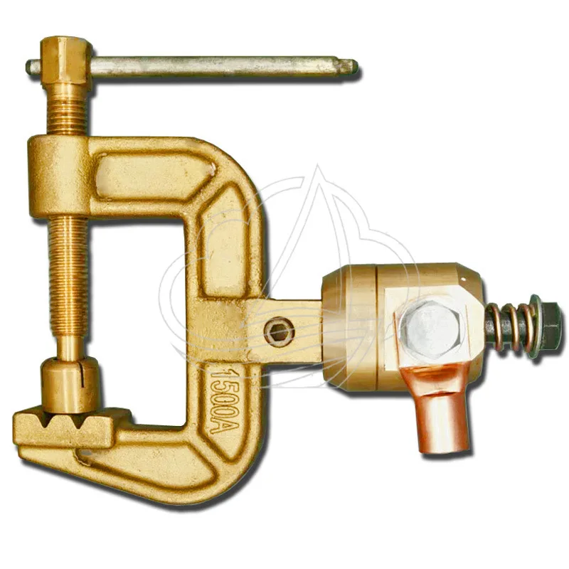 1500A Full Brass Rotatable C-Type Welding Ground Clamp Japanese Style Earth Clip For Submerged Arc Welder