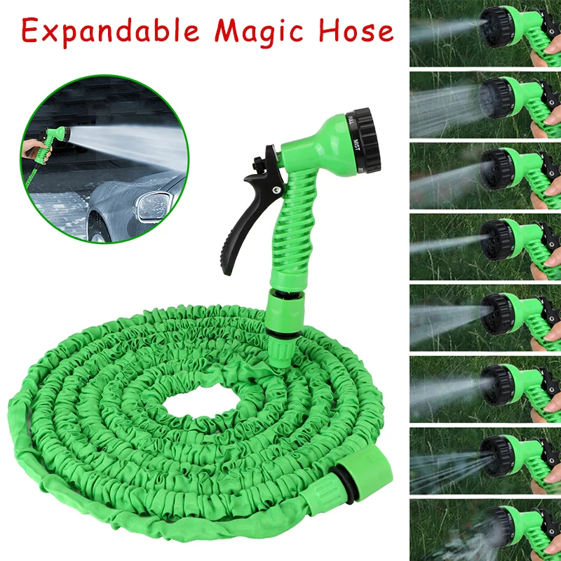 

Expandable Magic Hose High-Pressure Car Wash Pipe 7Water Spraying Functions Water Gun Home Garden Cleaning Watering Hose