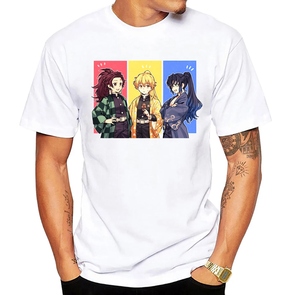 Summer Creative oversized Tshirt Tanjiro Zenitsu Inosuke cosplay/Nezuko Kamado Print Tee Homme Anime funny Plus szie Tshirt