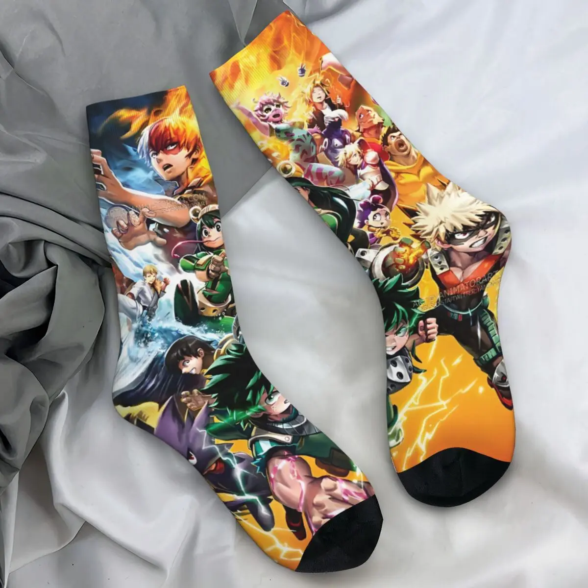 

Носки в стиле японского аниме «My Hero Academia», весенние чулки, повседневные мужские мягкие носки с узором, уличные нескользящие носки