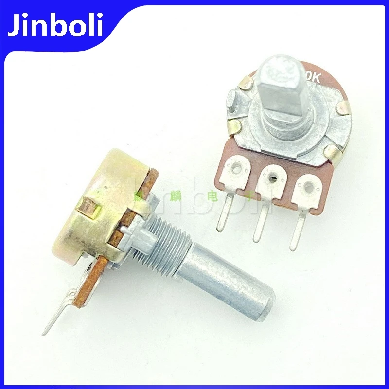 2PCS 16 Type B500K 3Pins Single Amplifier Audio Speaker High And Low Volume Potentiometer D Shaft Length 20mm