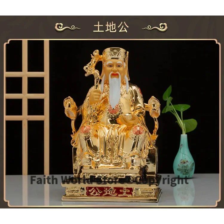 كبير آسيا ضريح المذبح العبادة أعلى عالية الجودة طلاء الذهب النحاس TU DI GONG PO إله الثروة الجثث بوذا تمثال الحماية