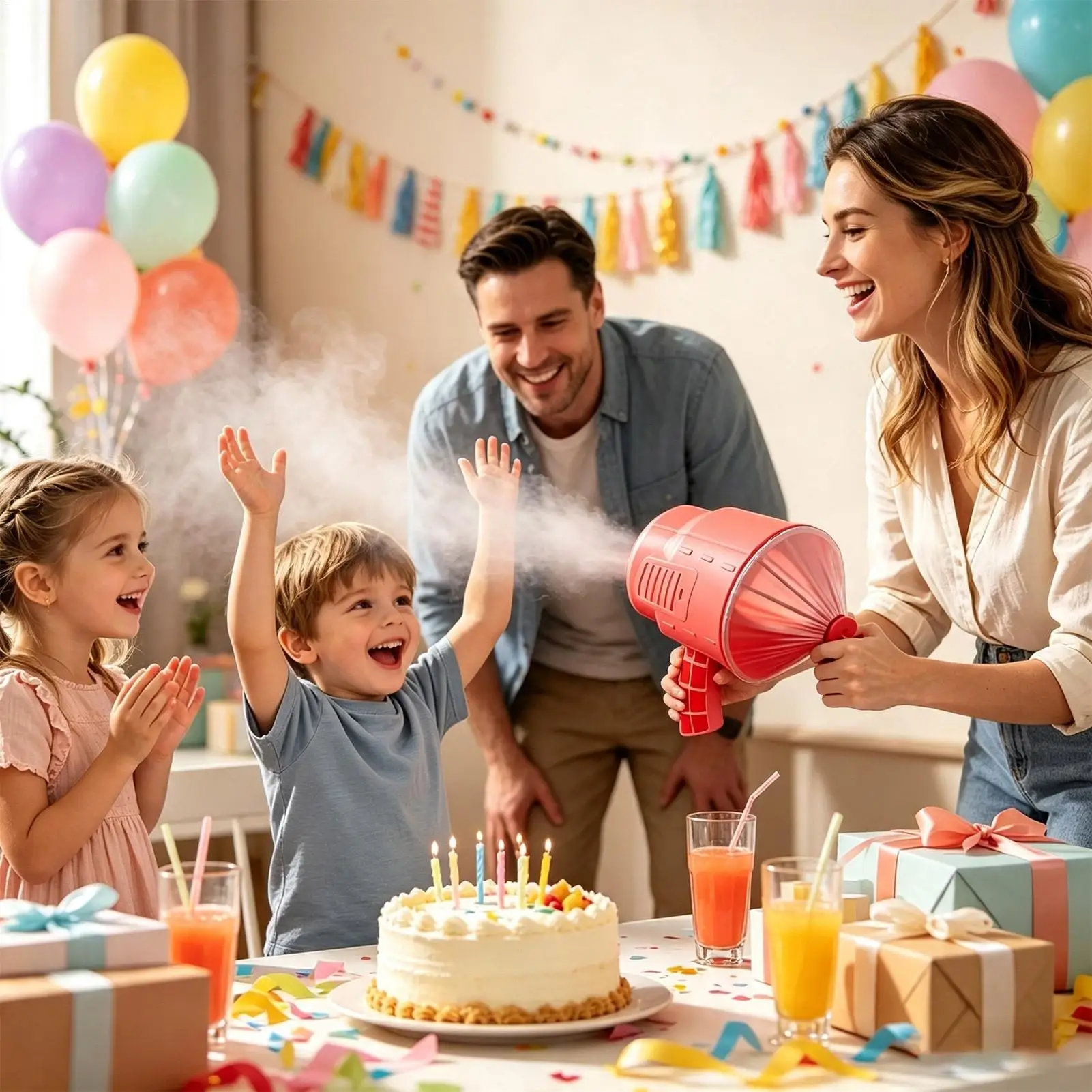 Handheld Air Cannon Toy Children Day Air Cannon Tricky Trick Funny Technology Creative Vent Toy Christmas Birthday Gift