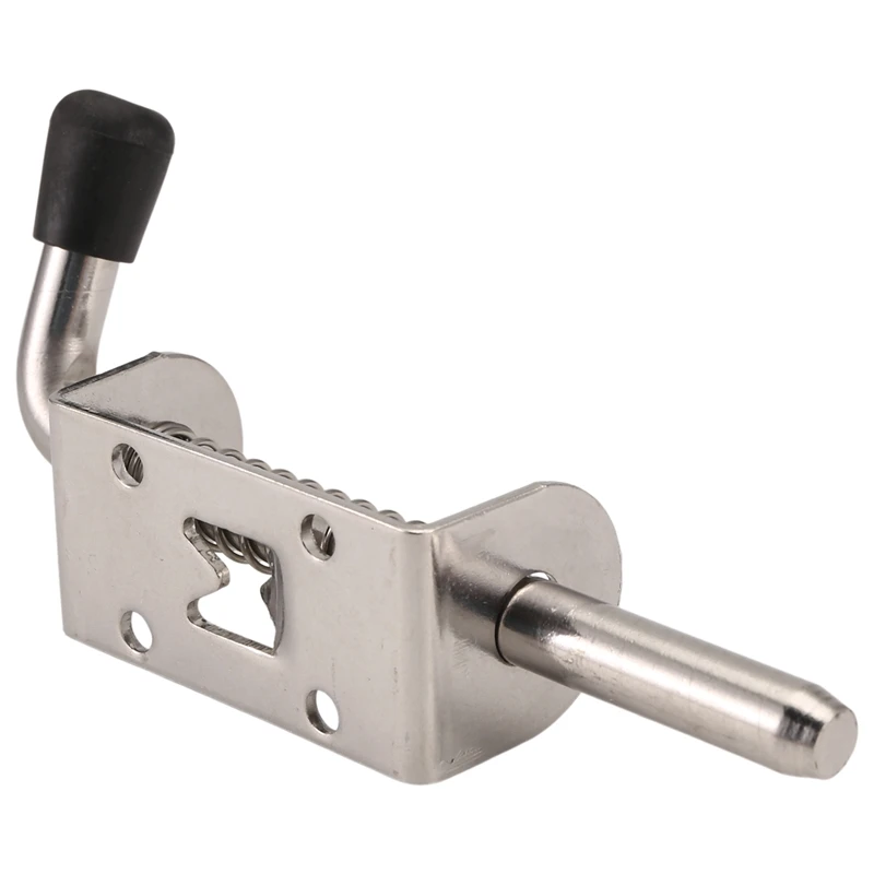2Pcs 5 Inch Stainless Steel Spring Loaded Latch Pin Barrel Bolt 2mm Thickened Door Lock Brushed-A73M