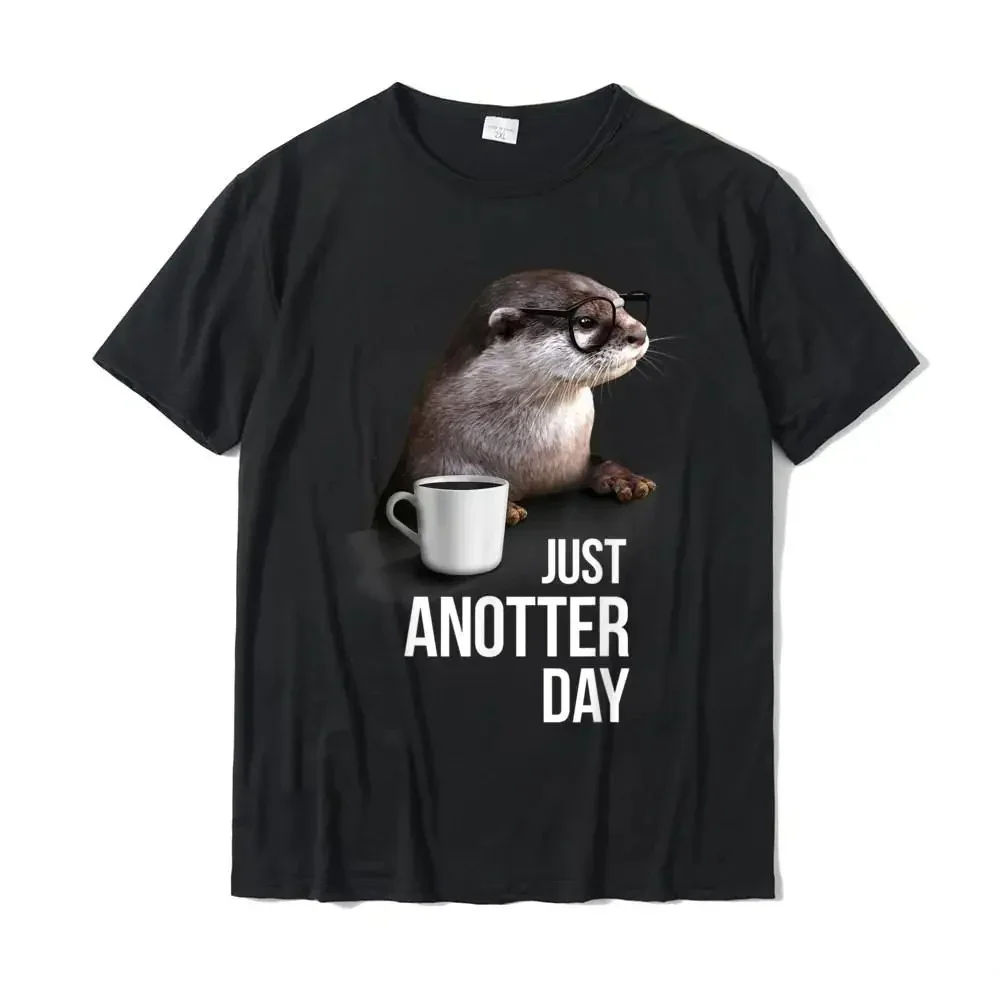 Забавная футболка с надписью «Just Anotter Day» для влюбленных Otter Веселые мужские футболки хлопковые топы Футболка Повседневная