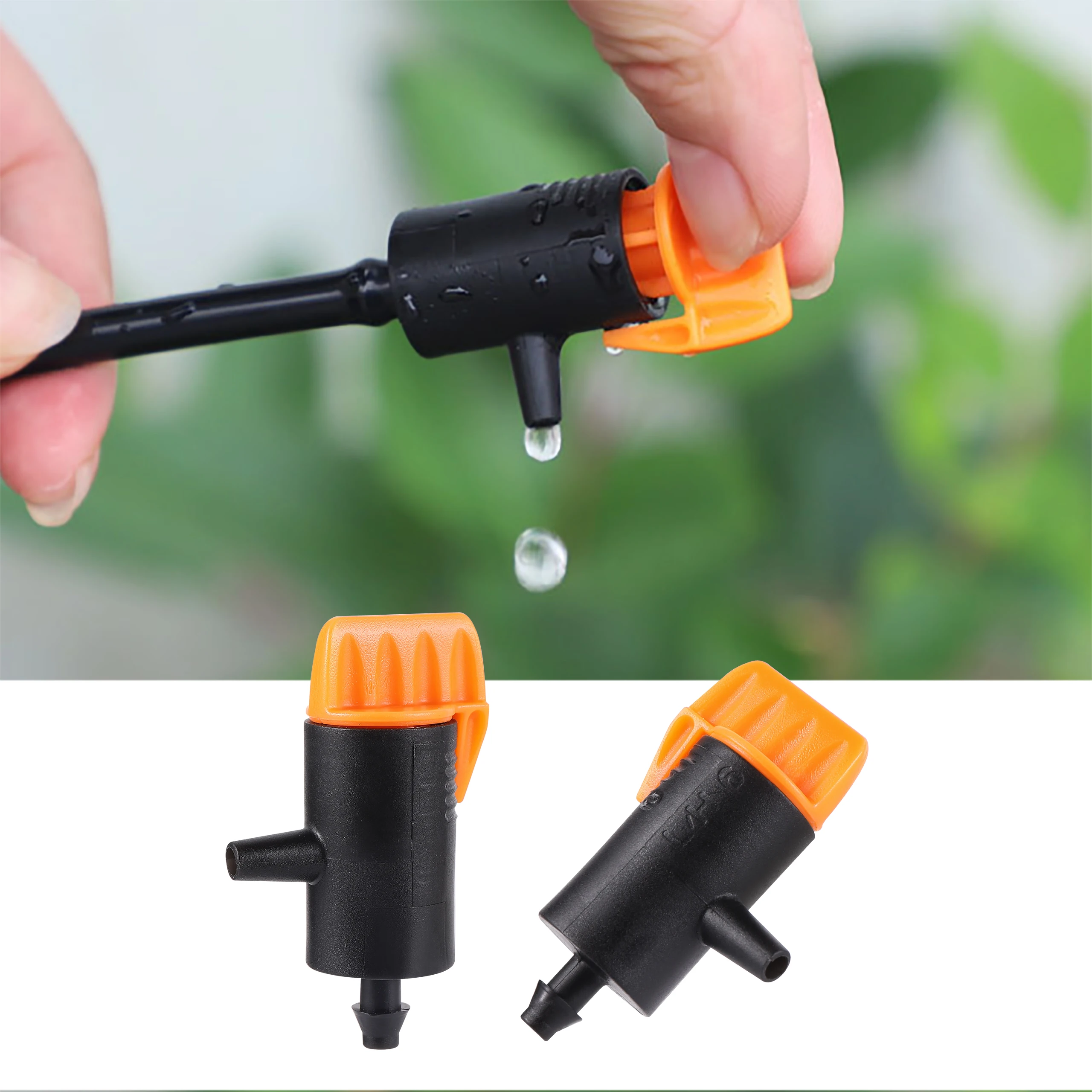 10pcs 0~60L Micro Drip Irrigation Tool Adjustable Dripper Pressure Compensation Dripper Garden Watering Regulator Transmitter