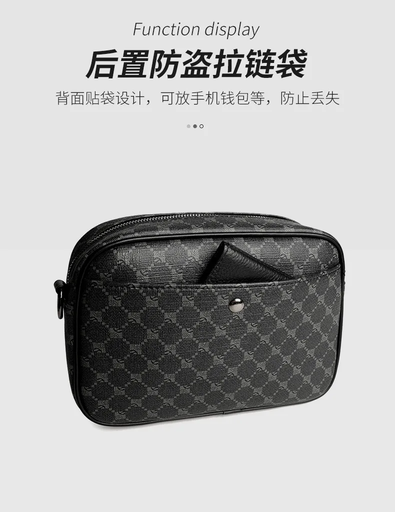 Neue Modische Umhängetasche für Männer und Frauen, Weiche Leder-Schultertasche, Koreanischer Stil, Rechteckige Umhängetasche, Unisex-Geldbörse – Detail 13