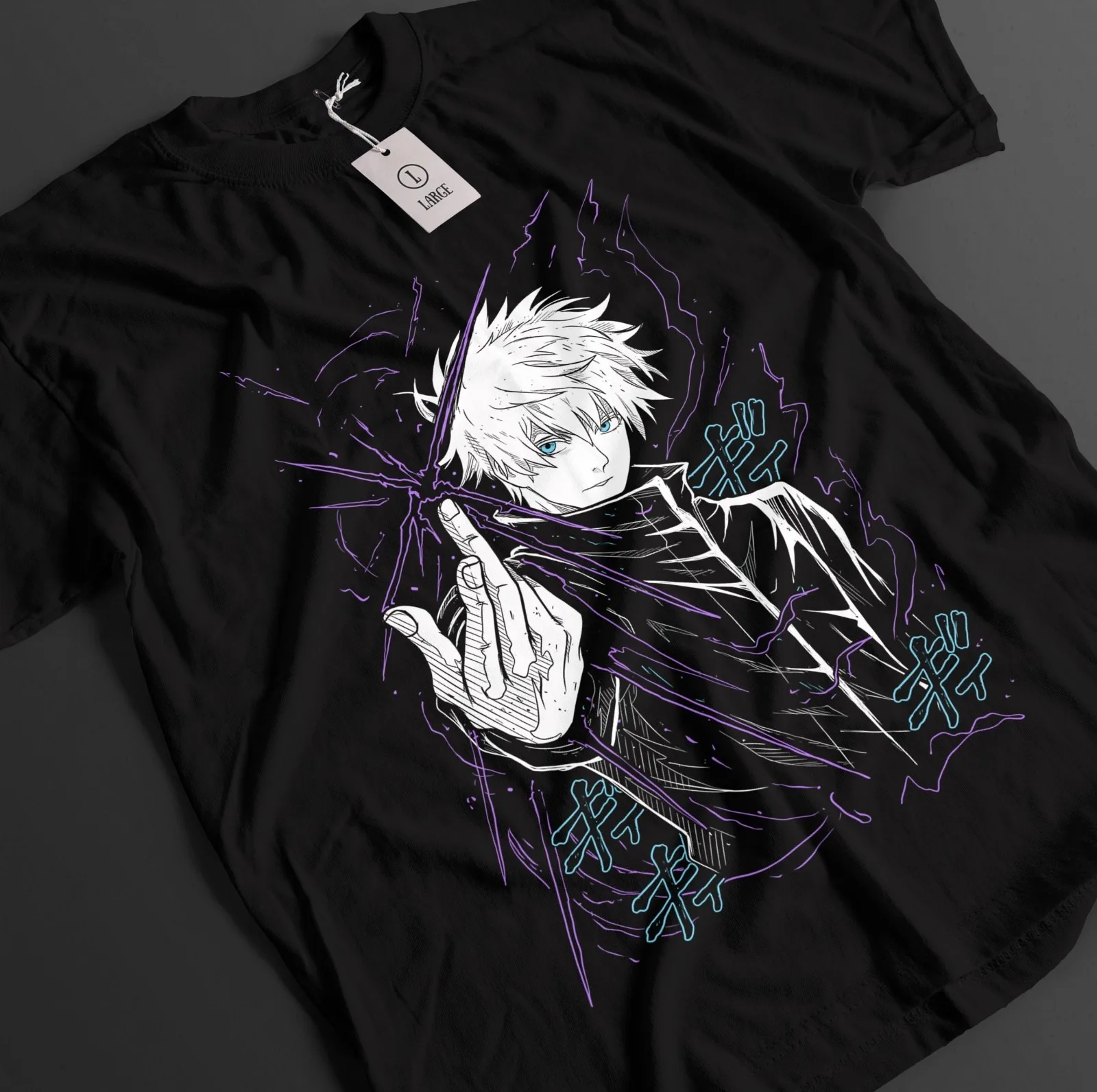 2026 Sommer Jujutsu Kaisen Anime Satoru Gojo Bedrucktes lockeres Kurzarm-T-Shirt aus reiner Baumwolle für Kinder – Unisex, lässig, locker geschnitten