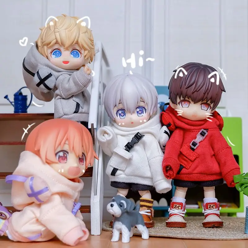 BJD clothes fashion little devil sweater hoodie or casual overalls pants for ob11 molly, GSC, obitsu 11, 1/12 bjd doll clothing
