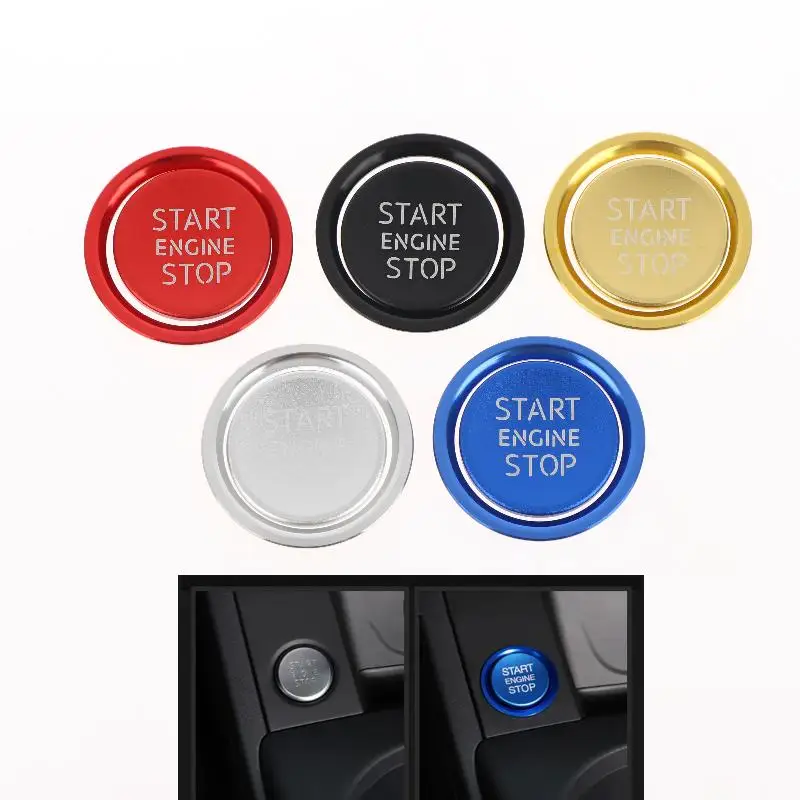 Car Engine Start Stop Button Cover Trim Ignition Switch Decorative Ring For A4 A5 A6 Q5 Q7 Decoration Accessories