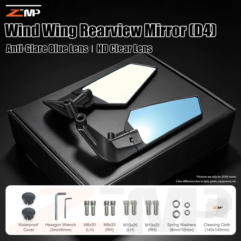 Wind Wing Rearview Mirror Aluminum Alloy Motorcycle Accessories for Yamaha MT03 MT07 MT09 Honda CB300R CB125R Kawasaki Z400 Z250