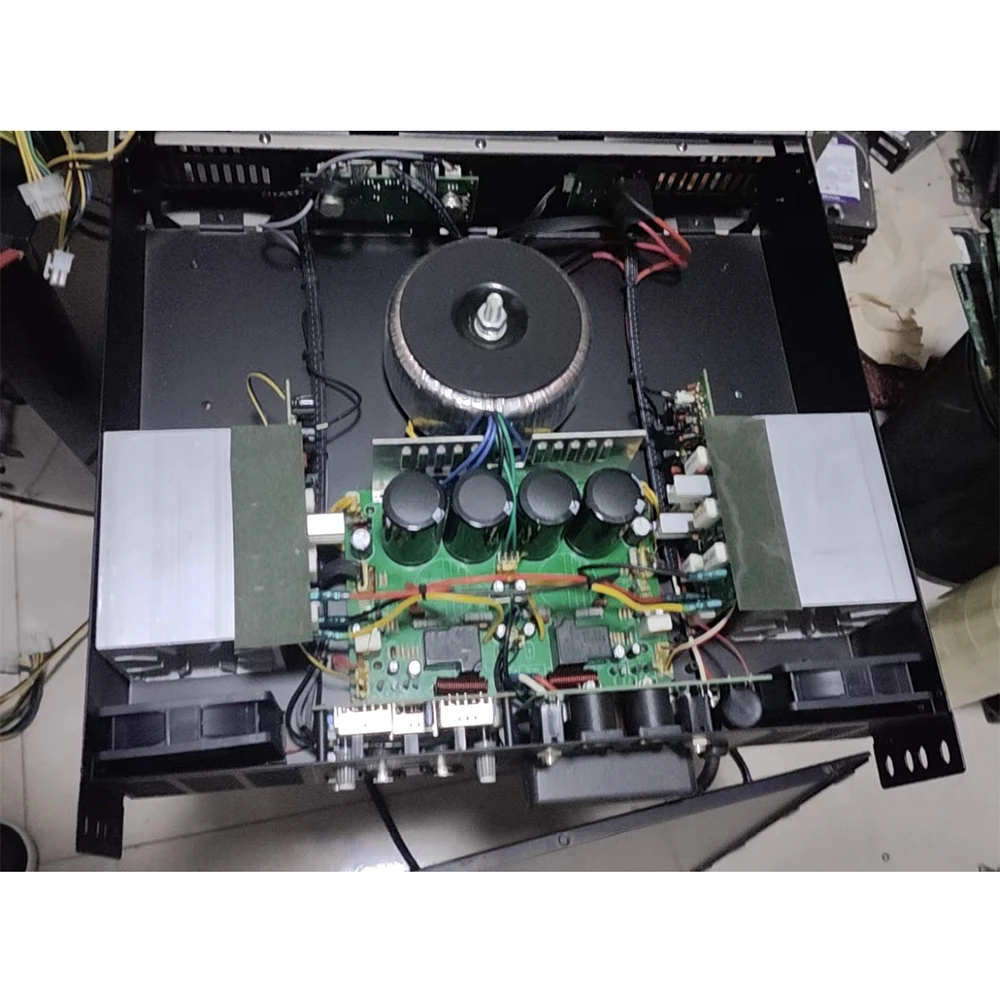 1Pcs Digital Power Amplifier 1U Power Amplifier P2500S Professional 250W*2 For Home KTV Bar High