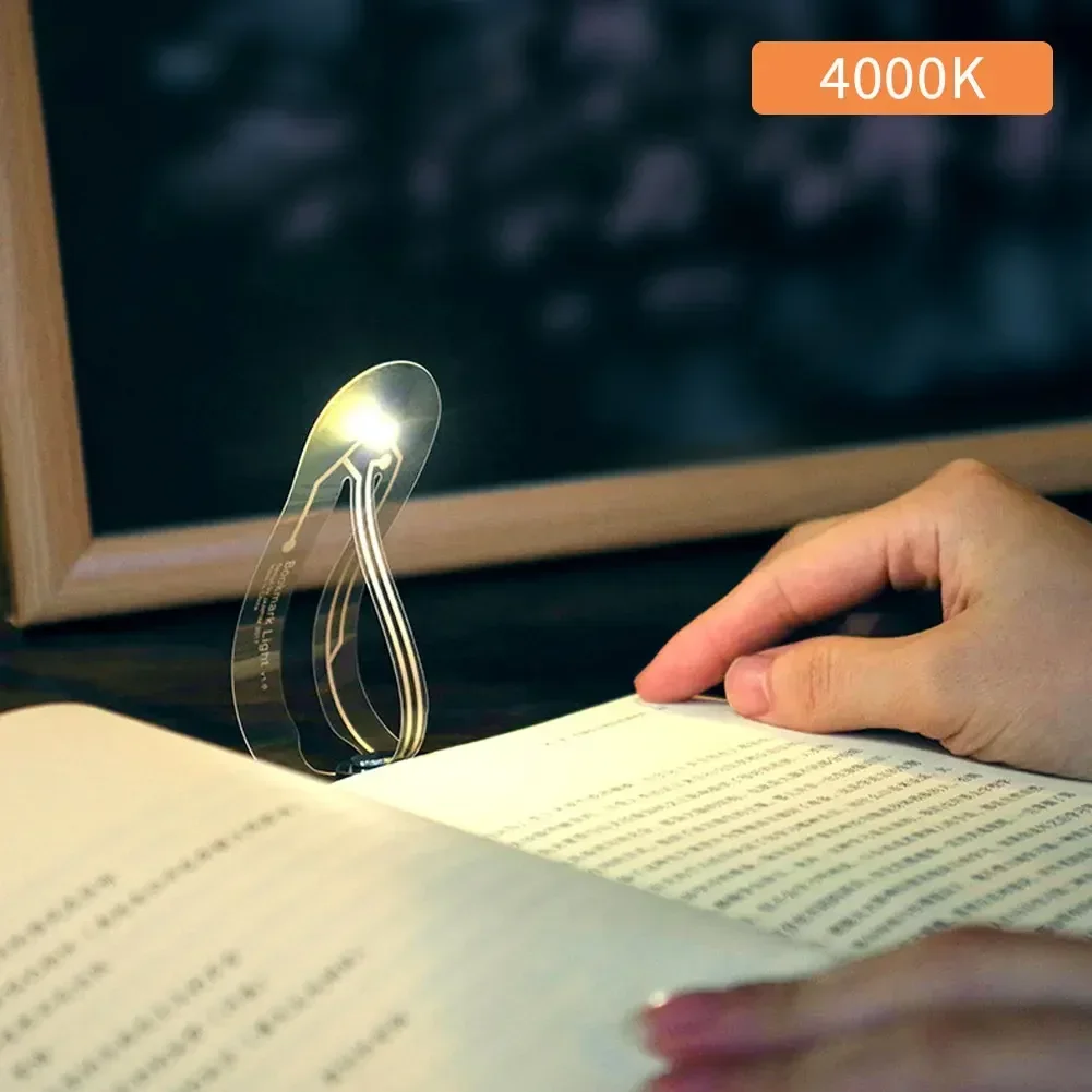 Portable Mini Night Light Books Light Bookmarks Mini LED Bookmark Light 4000K Eye Protection Reading Light Clip Read Books Light