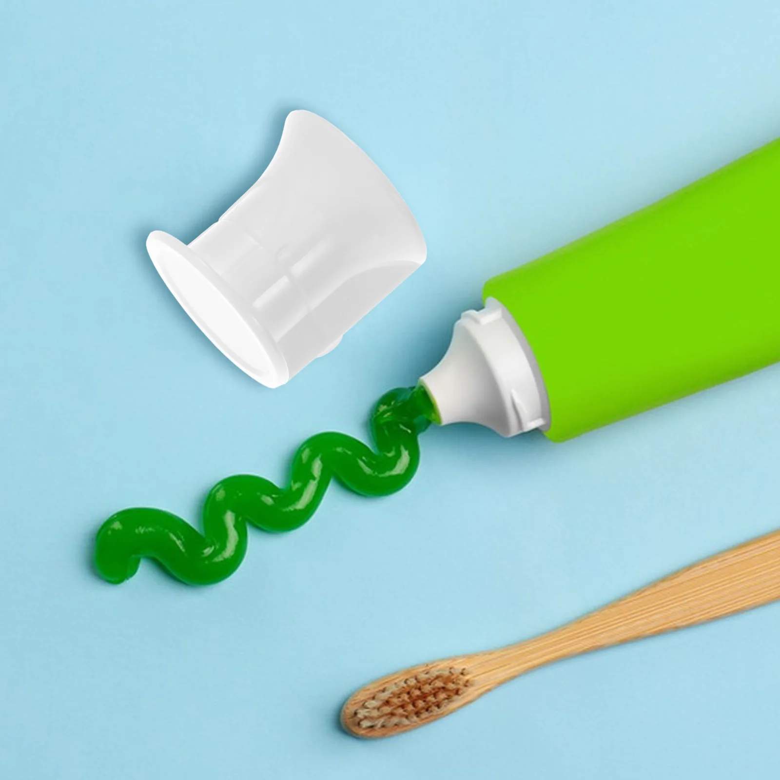 

50Pcs Toothpaste Flip Cap 13.7mm Inner Diameter White Dispenser Squeezer Tube Top Lid Replacement Supplies Modern Bathroom