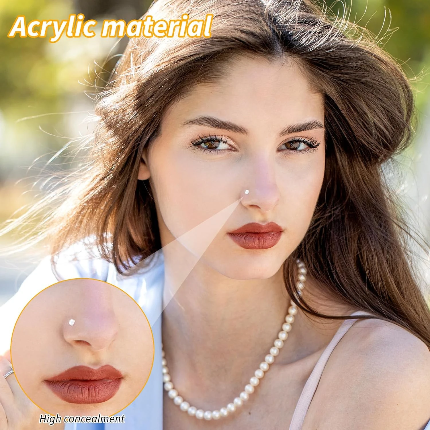 60 Pcs Clear Piercing Retainers for Surgery Bioflex Plastic Jewelry for Nose Ring Septum Eyebrow Lip Cartilage Tragus Earrings
