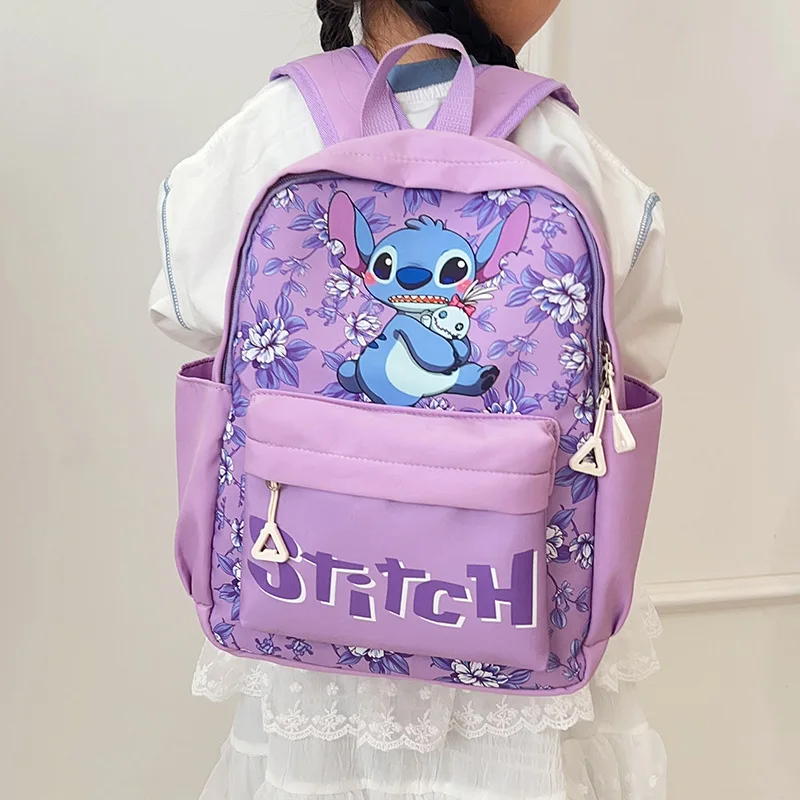 ディズニーかわいいステッチ子供バックパック新しい漫画幼稚園バックパック通学男の子と女の子の小学校と上級クラス