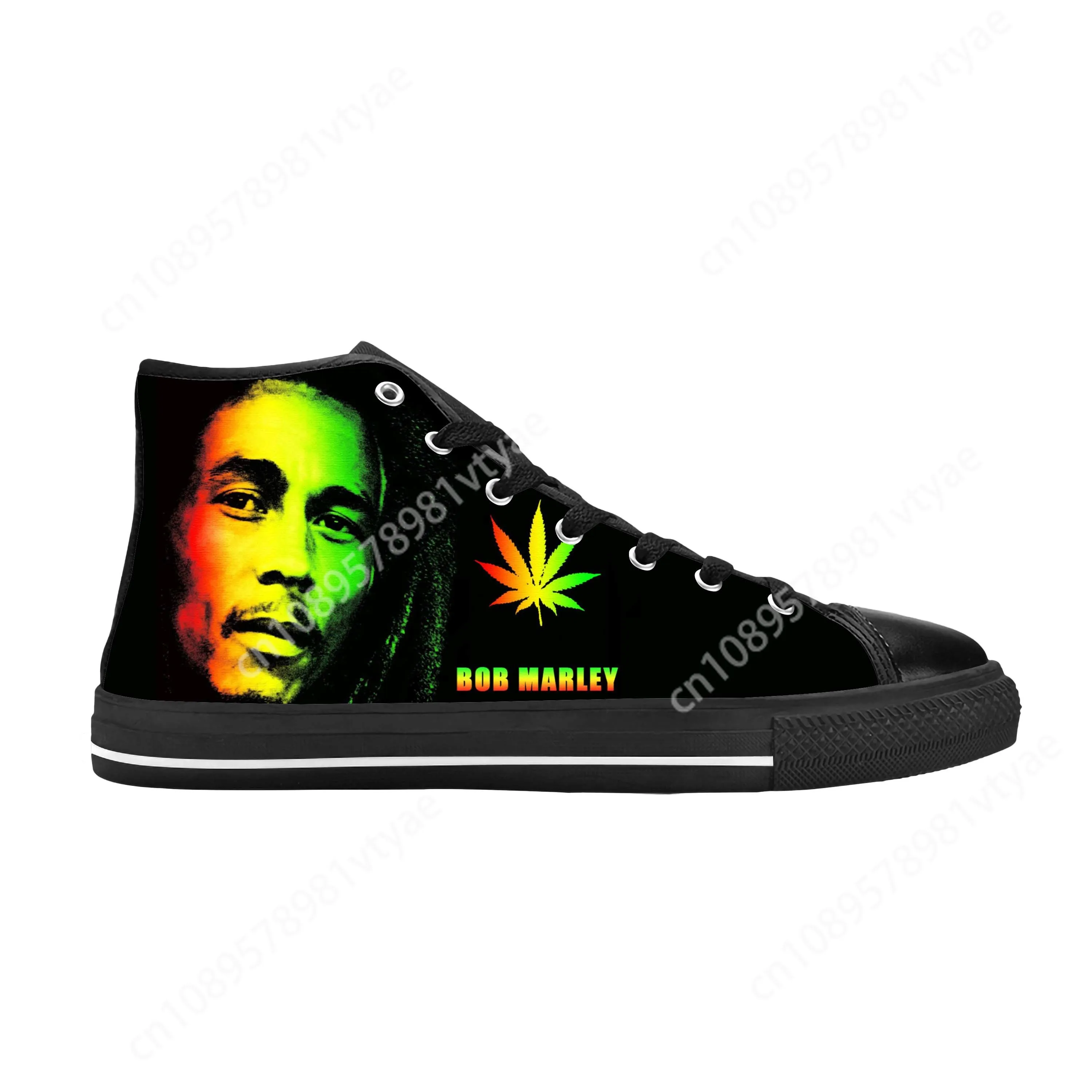 

Legend Bob Marley Reggae Rasta Music Rock High Top Sneakers Mens Womens Teenager Canvas Sneaker Casual Couple Shoes Custom Shoe