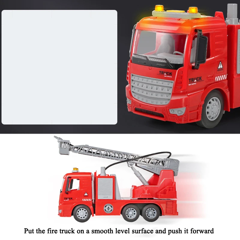 Oversized children\'s firefighter toy car fire truck can spray water large boy rescue car baby ladder car