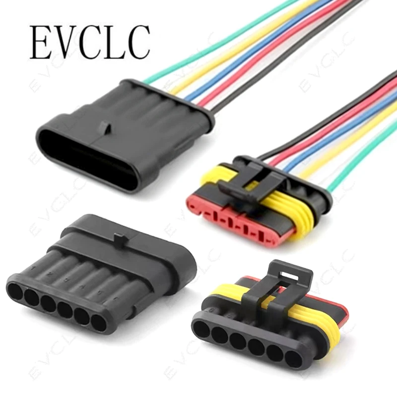 1 Set Automotive 6-Pin Harness Connector Waterproof Plug 282108-1/282090-1 for AMP Series Electronic Accelerator Pedal Connector