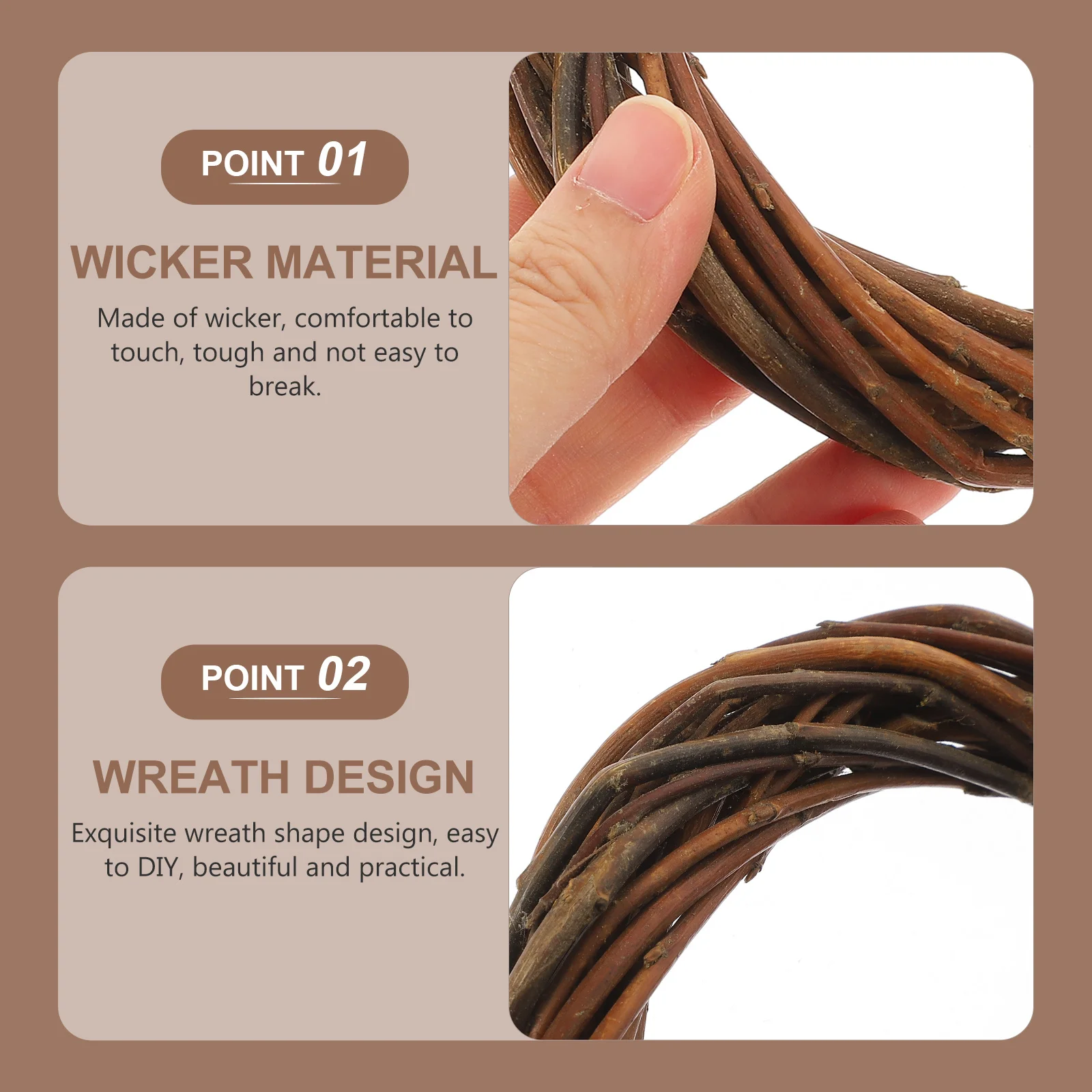 

Natural Wicker Wreath Frame for DIY Crafts Flower Basket Ornament Home Wedding Decoration Wreaths Making Circle Festive Interior