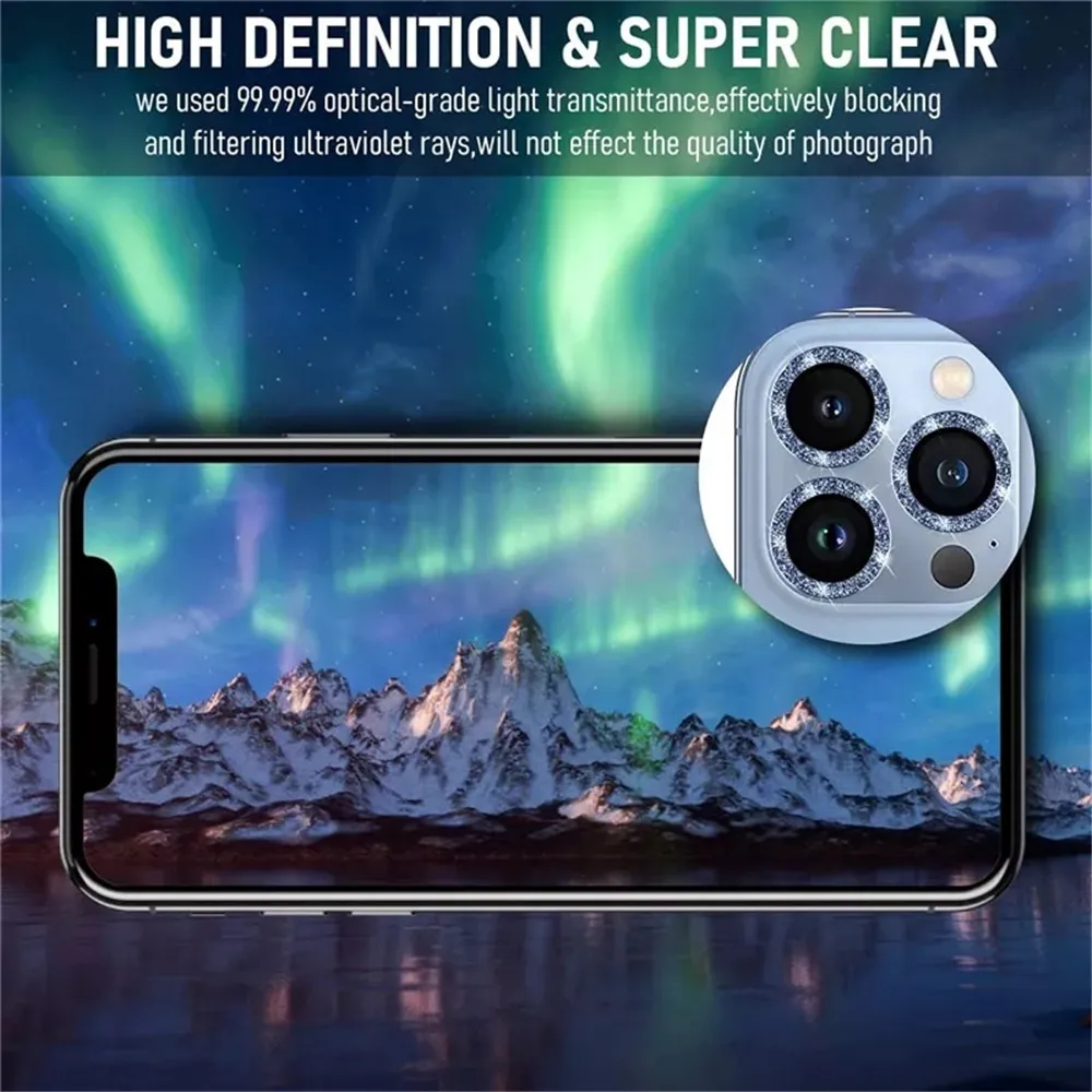 Camera Protection For Iphone 16E 16Pro 15 14 Plus 13 Pro Max Lens Tempered Glass On iphone 15 Pro Max Metal Ring Protector Film