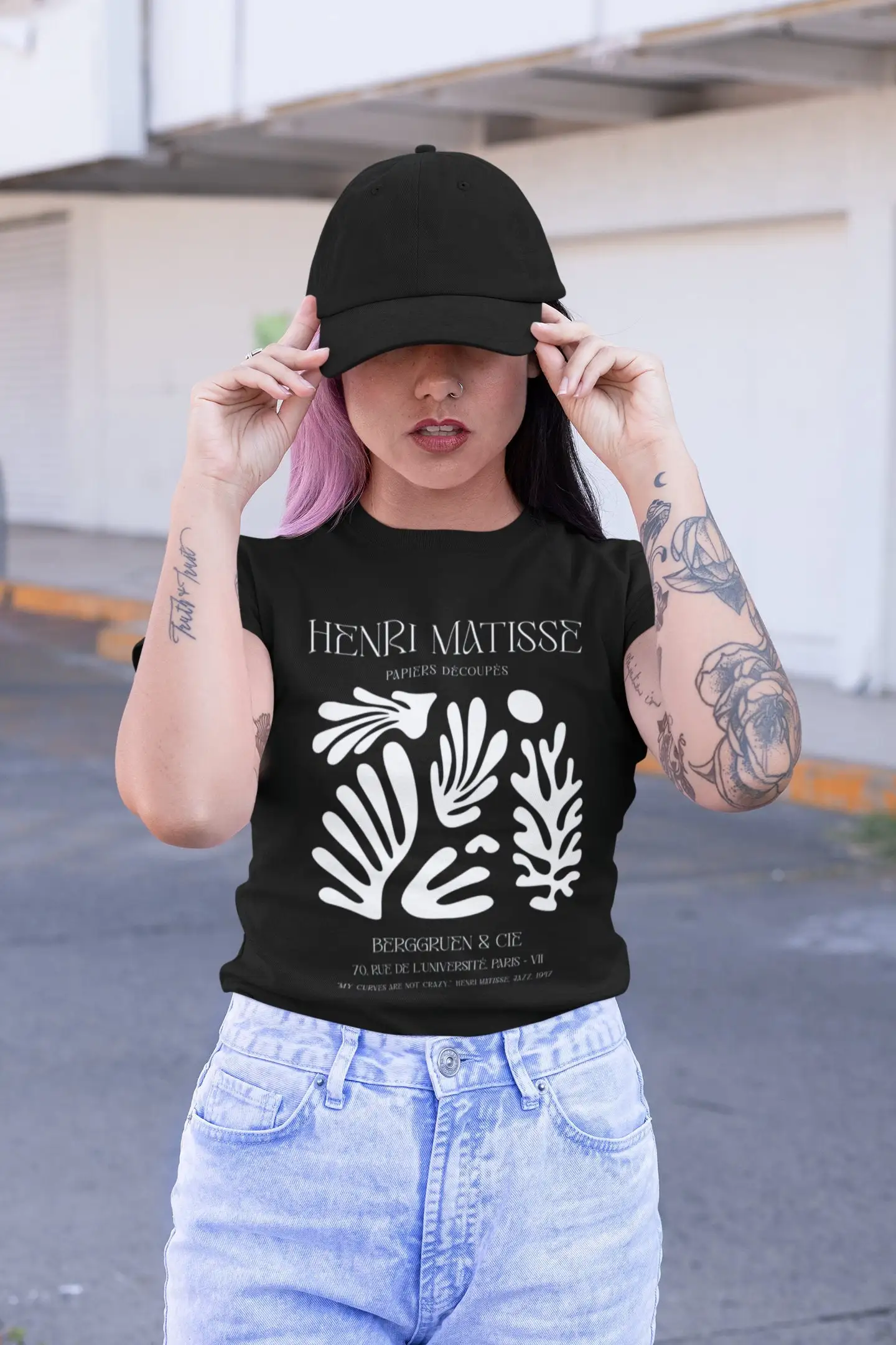 Henri Matisse T Shirt Black White Cutouts Print Pop Art S For Her Retro Tumblr Aesthetic Summer Clothing