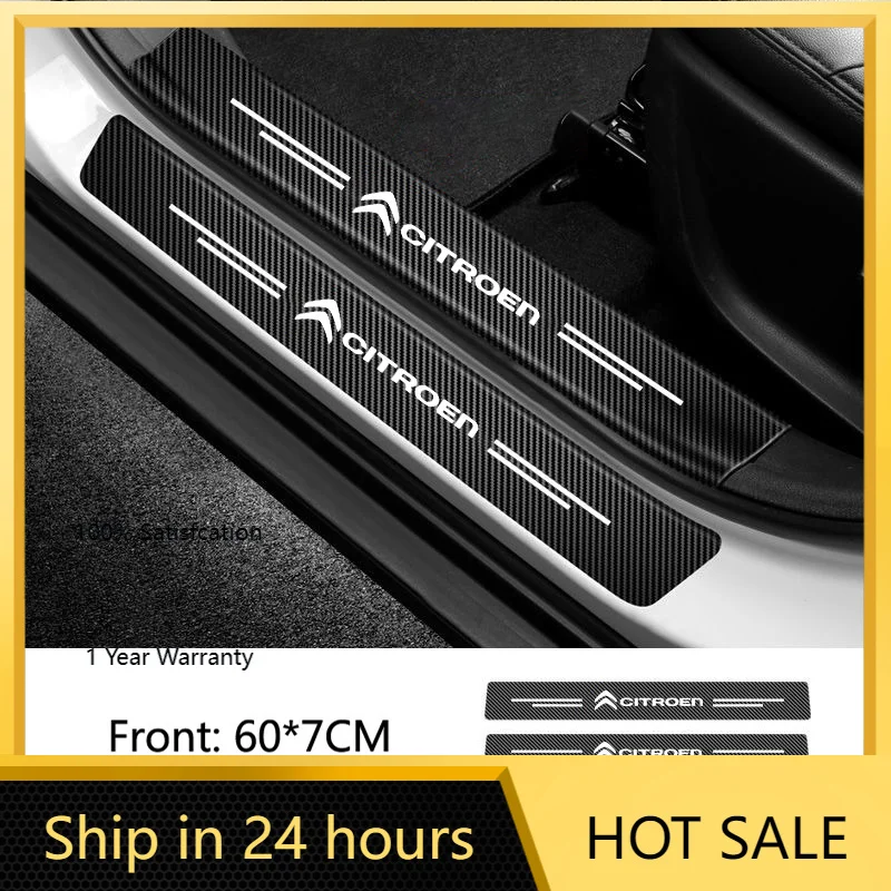 

Наклейки на пороги автомобиля 2026 года, 4 шт., защитные, от царапин, из карбона, для Citroen C3 C4 CACTUS