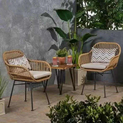 Hot Selling Outdoor Waterproof Furniture Aluminum Frame Rattan Wicker Patio Restaurant Dining Garden Chair